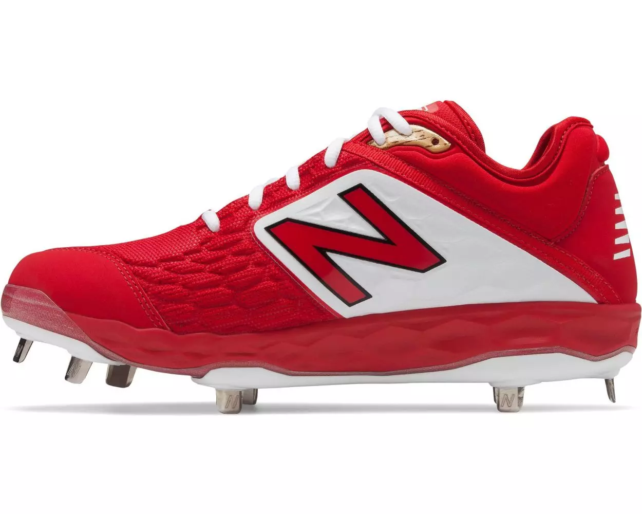red and white new balance baseball cleats