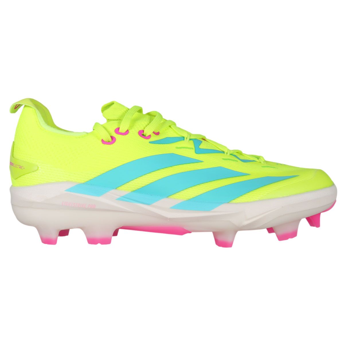 adidas Adizero Electric+ 2.0 Lime/Pink TPU Cleat | Better  display picture 2