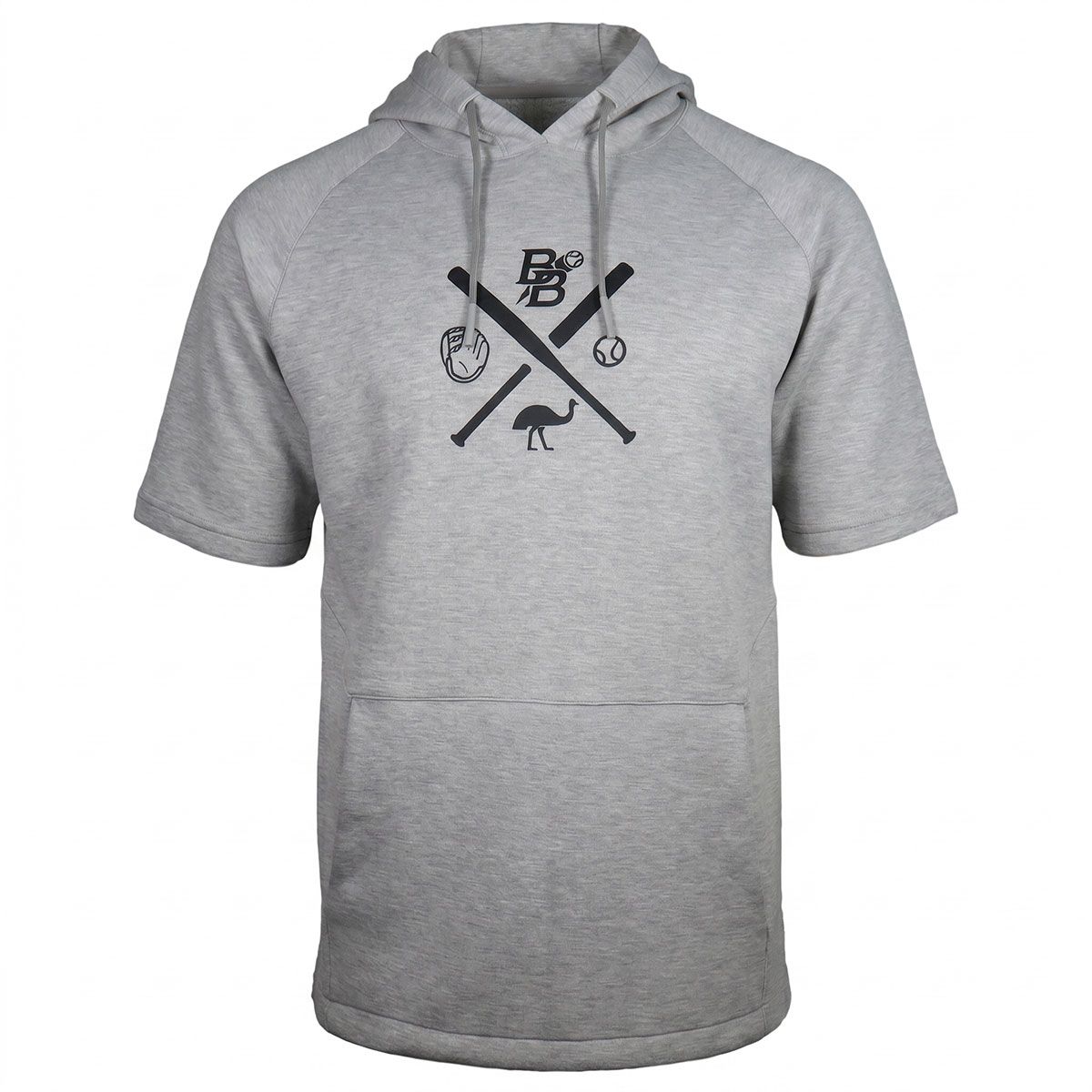 Better Baseball x EvoShield Grey Bat Cross Short Sleeve Adult Hoodie